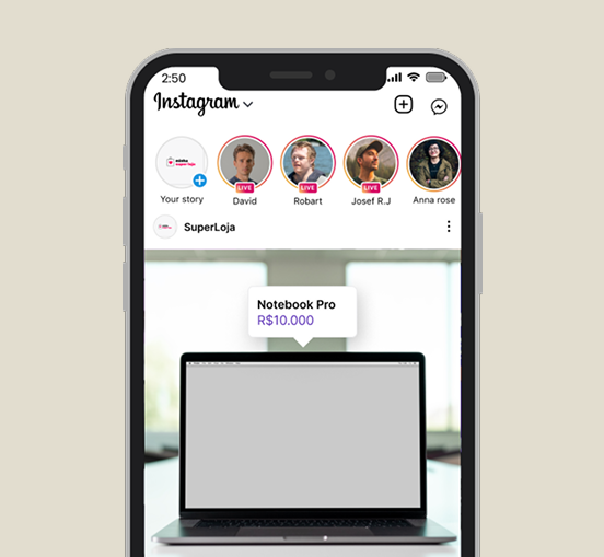 Celular no Instagram