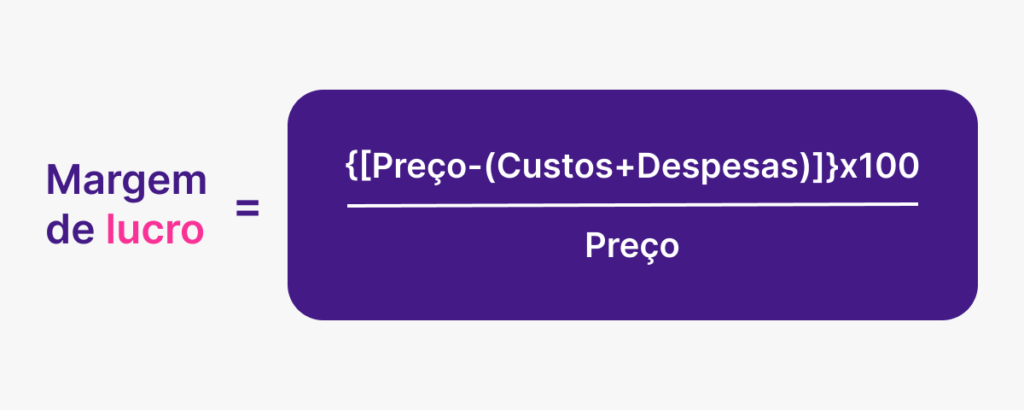 cálculo da margem de lucro