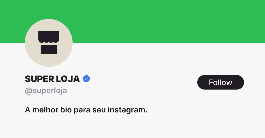 Exemplo fictício de biografia para loja virtual no Instagram