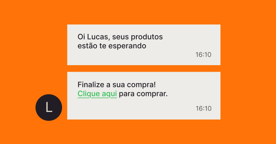 mensagem de carrinho abandonado