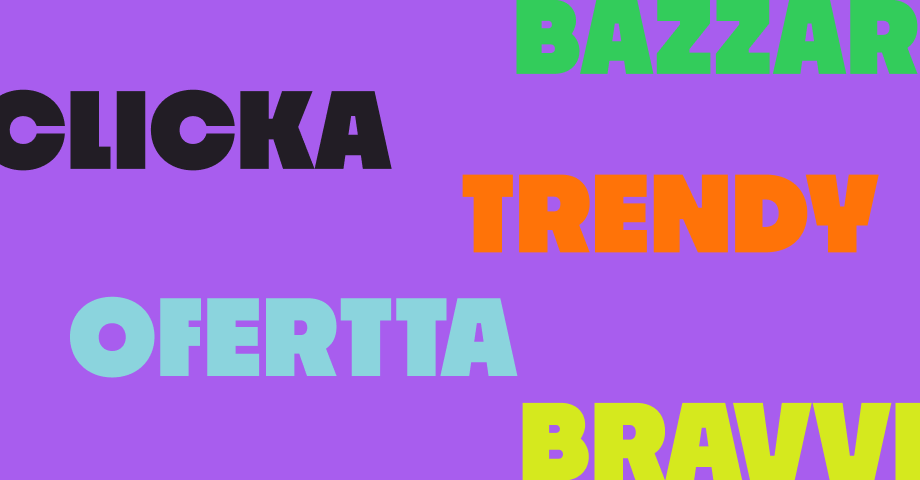 Exemplos de nomes para lojas de roupa, como Bazzar, Clicka, Trendy, Ofertta e Bravvi,