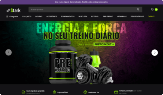 Pré-visualização do tema Stark